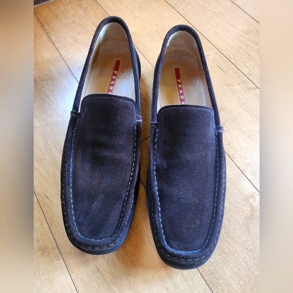Prada Men's Brown Suede Loafers - Picture 1 of 9